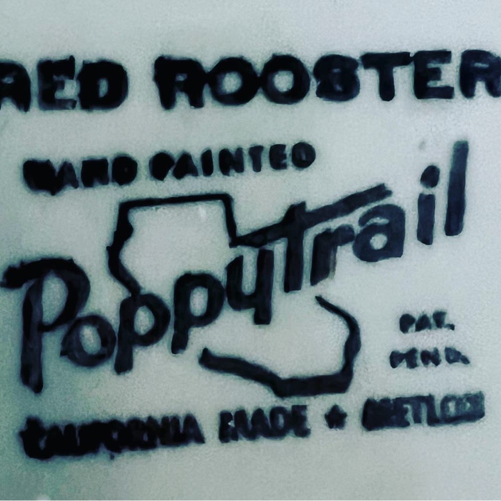 🐓 VINTAGE 12x12 1960’s RED ROOSTER POPPY TRAIL HAND PAINTED PLATTER PLATE DISH - Picture 6 of 7